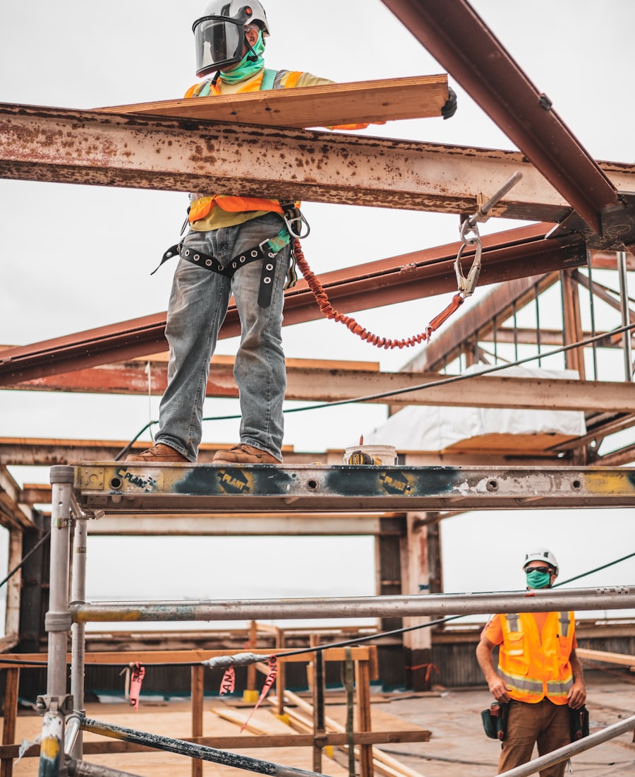 A scaffold and working-at-height inspection on a live construction site